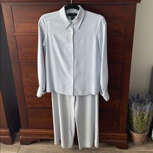 RALPH LAUREN Pants & Shirt - Light Blue Silk - 6